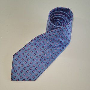 Grant Thomas Men Necktie Blue Pink Print Silk Office Business New‎ York USA
